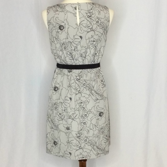 Ann Taylor Loft Gray & Black Floral A-Line Dress - Picture 4 of 8